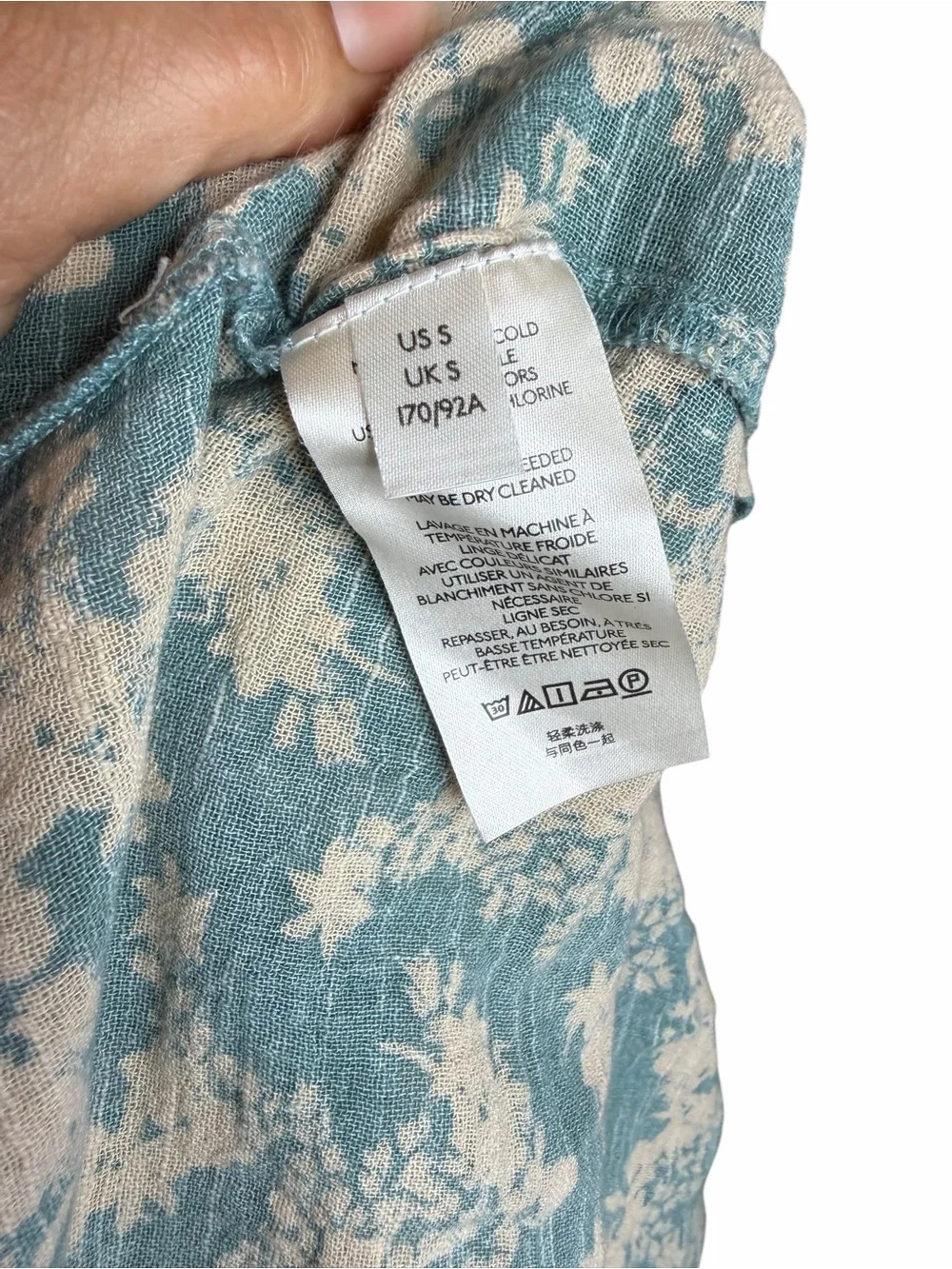 Free People Ellie Boho Cottagecore Floral Mini Dress Seafoam Green/blue size-S